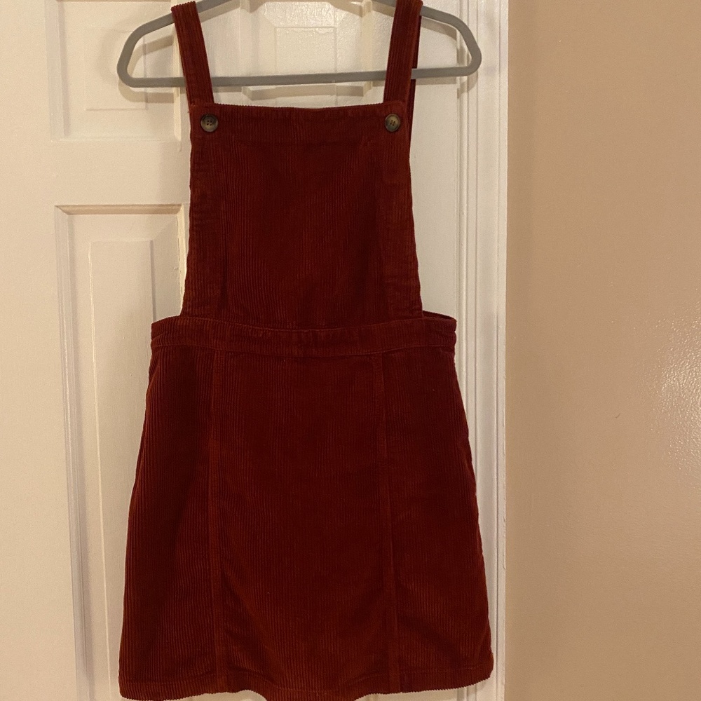 Red/Orange Topshop Mini Corduroy Dress